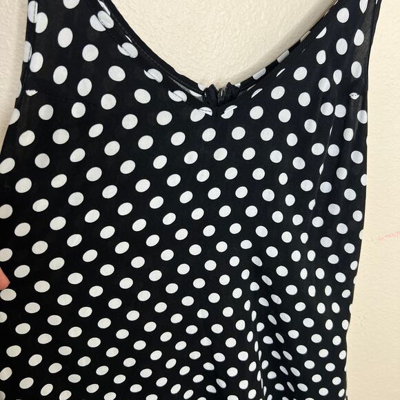 Zaful Black Polka Dot Maxi Slip Dress Small - Picture 5 of 11